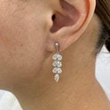 Marquise and Pear Drop Earrings 4.1ct TCW, White Gold 14K