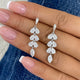 Marquise and Pear Drop Earrings 4.1ct TCW, White Gold 14K