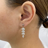 Marquise and Pear Drop Earrings 4.1ct TCW, White Gold 14K