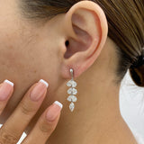Marquise and Pear Drop Earrings 4.1ct TCW, White Gold 14K