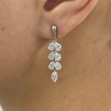 Marquise and Pear Drop Earrings 4.1ct TCW, White Gold 14K