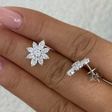 Round Studs Earrings 2.2ct TCW, White Gold 14K