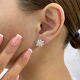 Round Studs Earrings 2.2ct TCW, White Gold 14K