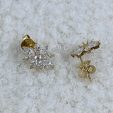 Round Studs Earrings 2.1ct TCW, Yellow Gold 14K