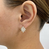 Round Studs Earrings 2.1ct TCW, Yellow Gold 14K