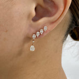 Pear Climber Earrings 2.5ct TCW, Rose Gold 14K