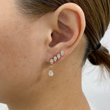 Pear Climber Earrings 2.5ct TCW, Rose Gold 14K