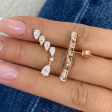Pear Climber Earrings 2.5ct TCW, Rose Gold 14K