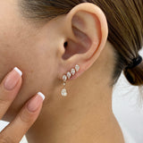 Pear Climber Earrings 2.5ct TCW, Rose Gold 14K