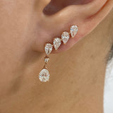 Pear Climber Earrings 2.5ct TCW, Rose Gold 14K