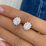 Oval Studs Earrings 2.7ct TCW, Rose Gold 14K