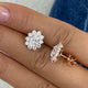 Oval Studs Earrings 2.7ct TCW, Rose Gold 14K
