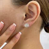 Oval Studs Earrings 2.7ct TCW, Rose Gold 14K