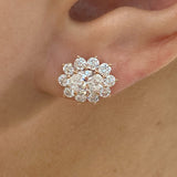 Oval Studs Earrings 2.7ct TCW, Rose Gold 14K