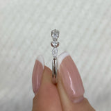 Marquise and Round Band Ring 0.4ct TCW, White Gold 14K