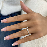 Marquise and Round Band Ring 0.4ct TCW, White Gold 14K