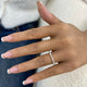 Marquise and Round Band Ring 0.4ct TCW, White Gold 14K