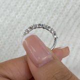 Marquise and Round Band Ring 0.4ct TCW, White Gold 14K