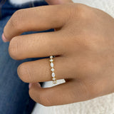 Marquise and Round Band Ring 0.4ct TCW, Yellow Gold 14K