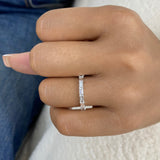 Baguette Band Ring 0.8ct TCW, White Gold 14K