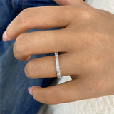 Baguette Band Ring 0.8ct TCW, White Gold 14K