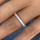 Baguette Band Ring 0.8ct TCW, White Gold 14K