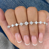 Round Tennis Bracelet 2.7ct TCW, White Gold 14K
