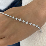 Round Tennis Bracelet 2.7ct TCW, White Gold 14K