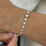 Round Tennis Bracelet 2.7ct TCW, White Gold 14K
