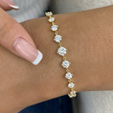 Round Tennis Bracelet 2.7ct TCW, Yellow Gold 14K