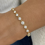 Round Tennis Bracelet 2.7ct TCW, Yellow Gold 14K