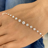 Round Tennis Bracelet 2.7ct TCW, Rose Gold 14K