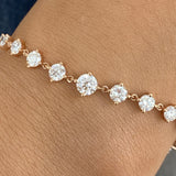 Round Tennis Bracelet 2.7ct TCW, Rose Gold 14K