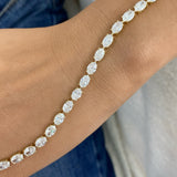 Oval Tennis Bracelet 9.8ct TCW, Yellow Gold 14K