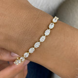 Oval Tennis Bracelet 9.8ct TCW, Yellow Gold 14K