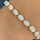 Oval Tennis Bracelet 9.8ct TCW, Yellow Gold 14K