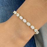 Oval Tennis Bracelet 9.8ct TCW, Yellow Gold 14K