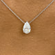Pear Pendant Necklace 1.5ct TCW, White Gold 14K