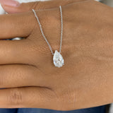 Pear Pendant Necklace 1.5ct TCW, White Gold 14K