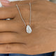Pear Pendant Necklace 1.5ct TCW, White Gold 14K