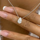 Pear Pendant Necklace 1.5ct TCW, White Gold 14K