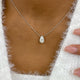 Pear Pendant Necklace 1.5ct TCW, White Gold 14K