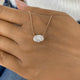 Oval Pendant Necklace 2ct TCW, Rose Gold 14K