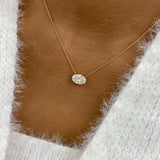 Oval Pendant Necklace 2ct TCW, Rose Gold 14K
