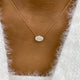 Oval Pendant Necklace 2ct TCW, Rose Gold 14K