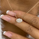 Oval Pendant Necklace 2ct TCW, Rose Gold 14K