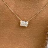 Radiant Pendant Necklace 1.5ct TCW, Rose Gold 14K
