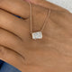 Radiant Pendant Necklace 1.5ct TCW, Rose Gold 14K