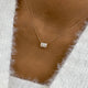 Radiant Pendant Necklace 1.5ct TCW, Rose Gold 14K
