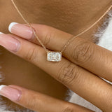 Radiant Pendant Necklace 1.5ct TCW, Rose Gold 14K